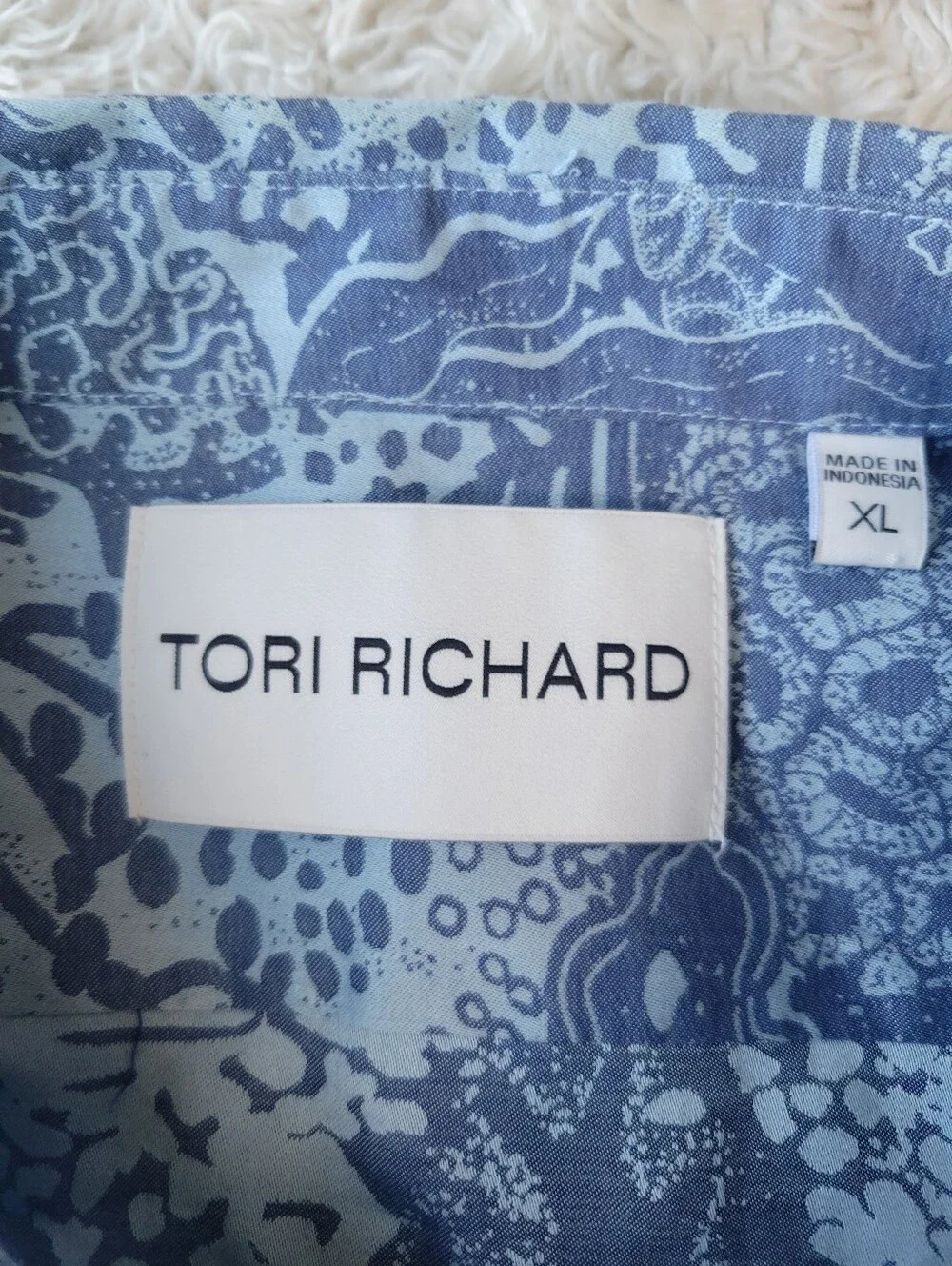 Tori Richard Deep Dive Jacquard Aloha Shirt Cotton Button Up XL